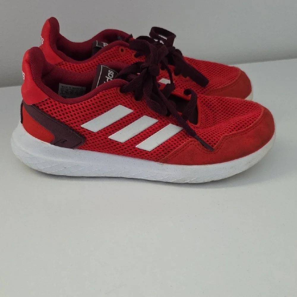Adidas Scarlet Red Shoes with White Accents - Picture 3 of 4
